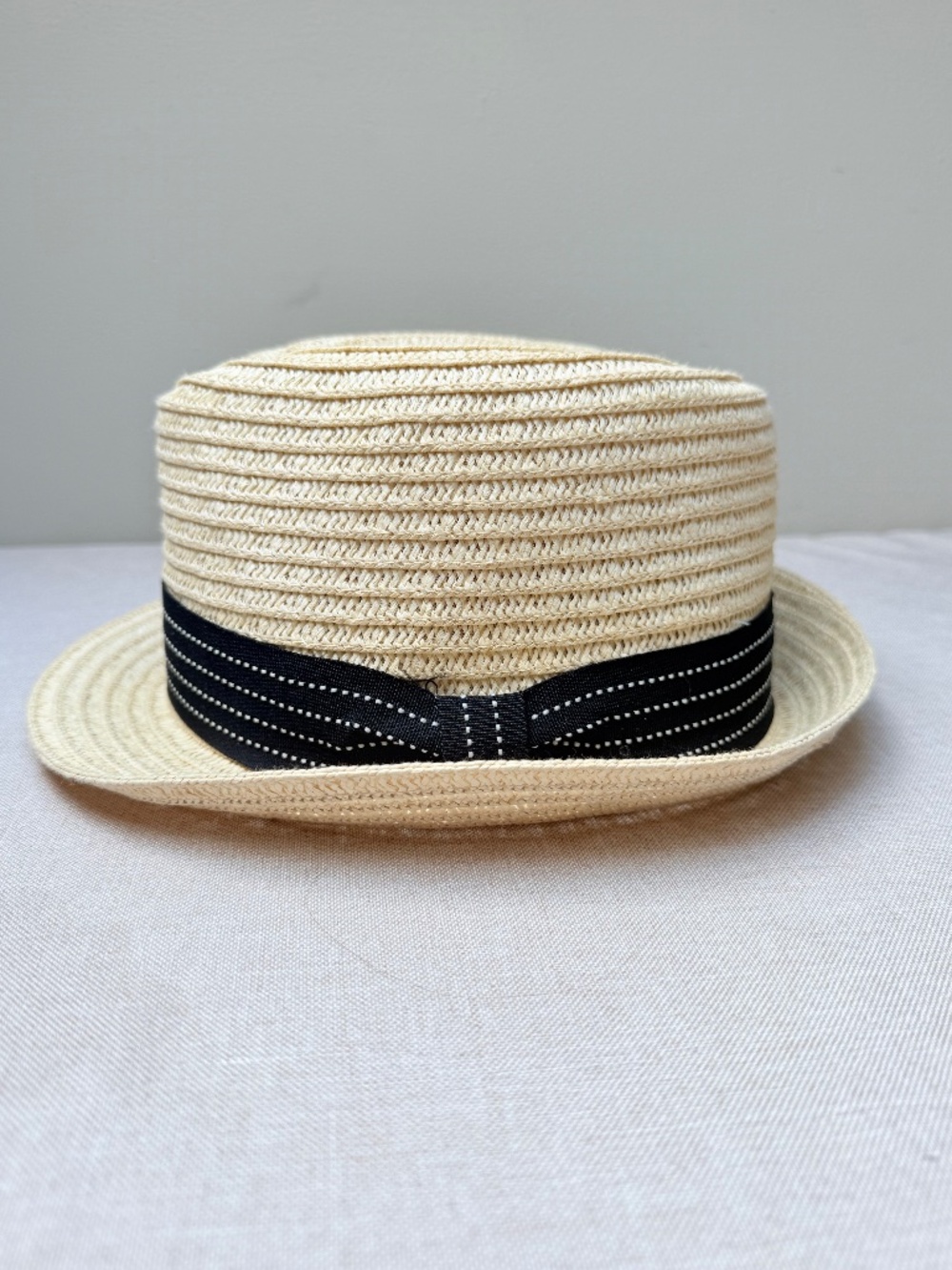 Scala Pronto Braided Straw Fedora Hat With Black Ribbon Unisex One Size
